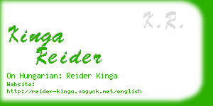 kinga reider business card